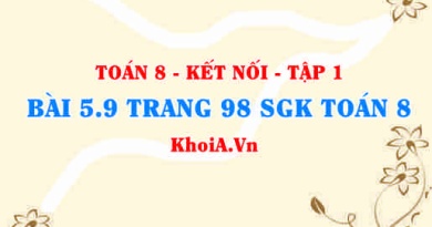 Bài 5.9 trang 98 SGK Toán 8 tập 1 Kết nối tri thức